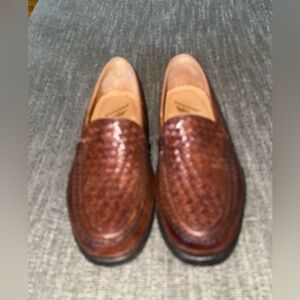 Men’s Brown Woven Leather Loafers
